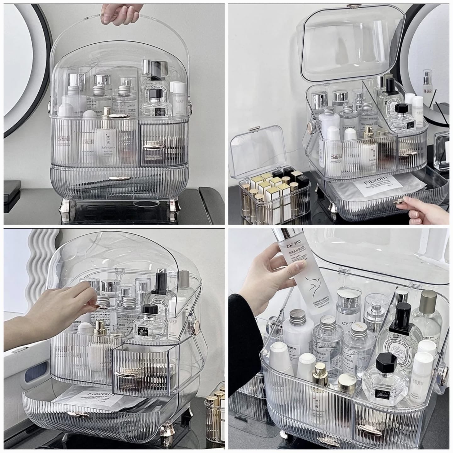 Cosmetic Storage Box, Transparent Desk Makeup Organizer Box, Cosmetic Jewellery Storage Drawer Cosmetic Storage Box, Transparent Desk Makeup Organizer Box, Cosmetic Jewellery Storage Drawer